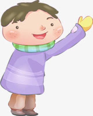 紫色外套儿童手绘免抠
