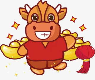卡通牛年新年可爱牛形象免抠
