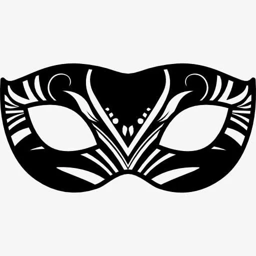 狂欢节面具遮住眼睛图标免抠