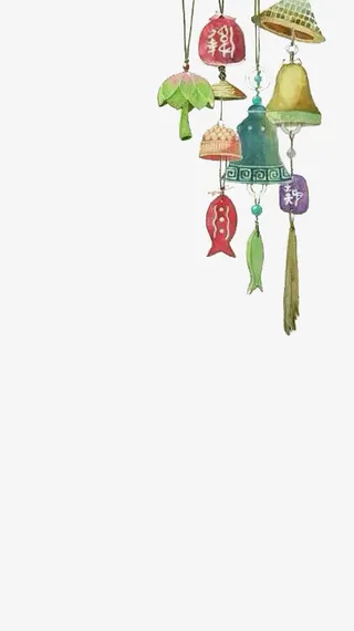 手绘夏日祭挂饰免抠