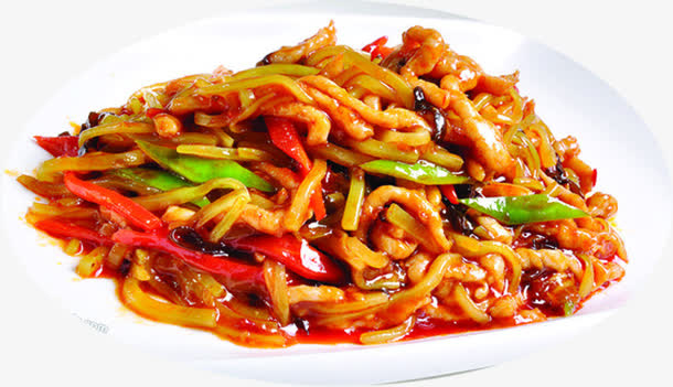 浓郁鱼香肉丝饭店免抠