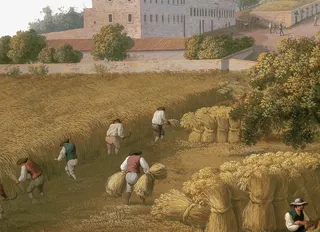 手绘欧洲乡村农田插画免抠