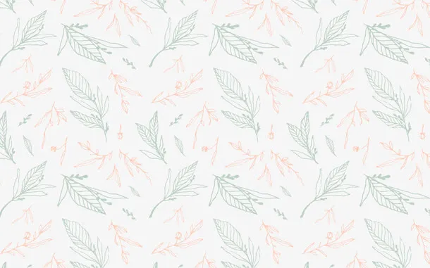 手绘小清新树叶背景装饰免抠