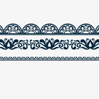 青花瓷花边免抠