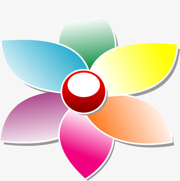 几何彩色拼装花瓣PNG免扣素材免抠