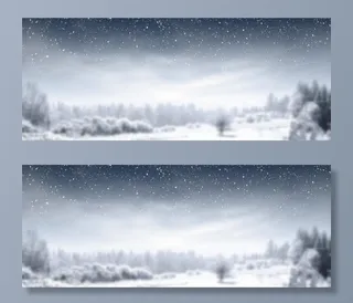 迷人雪花冬日海报banner背景高清