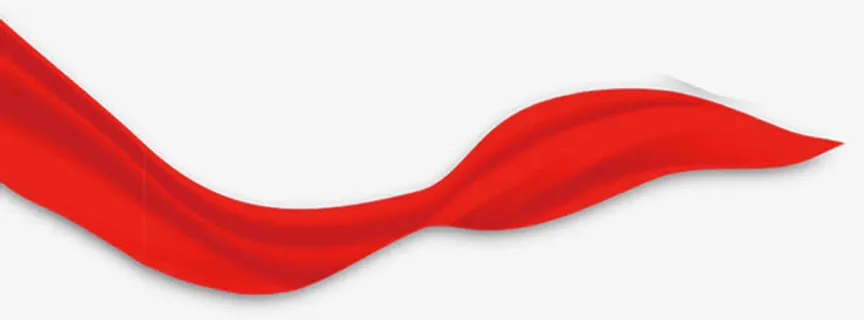 红色质感飘扬的彩带免抠