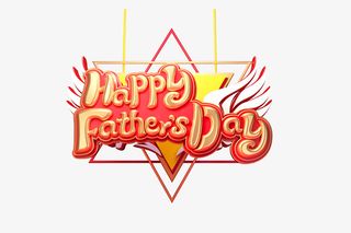 父亲节英文金色创意立体艺术字免抠
