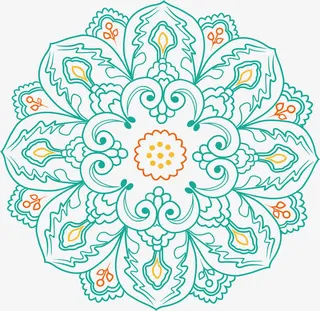 绿色宗教花纹免抠