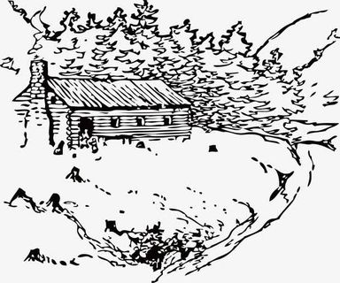 手绘小草屋免抠