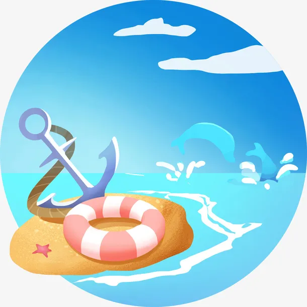 沙滩海边LOGO免抠
