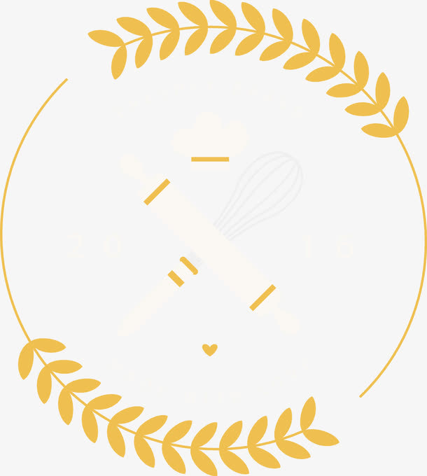 卡通烘焙道具和小麦的LOGO免抠
