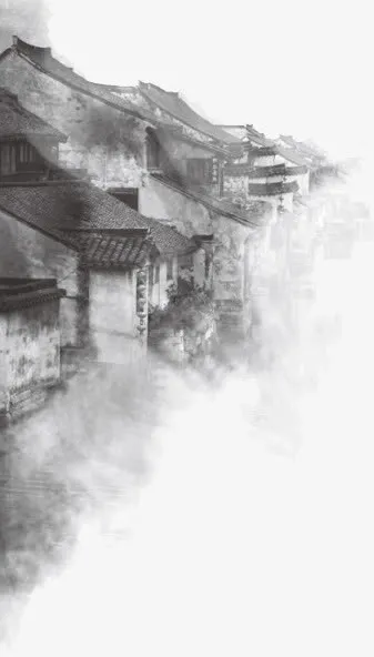 水墨江南水乡免抠
