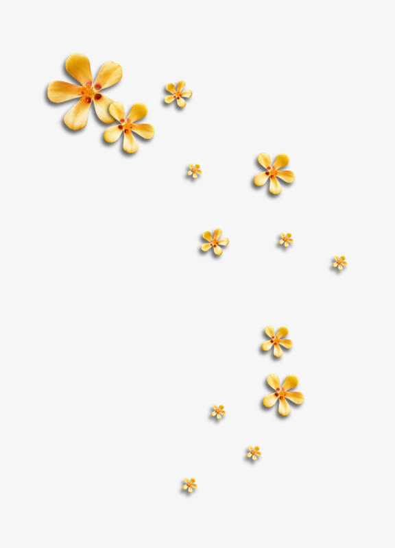 黄色花漂浮免抠