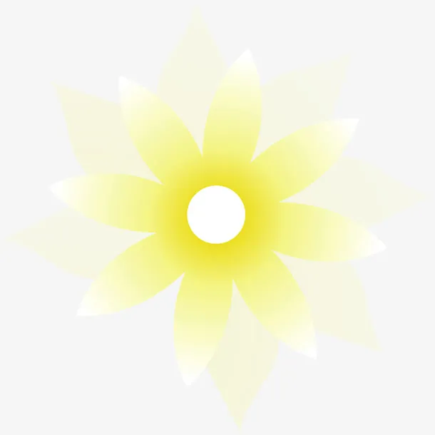 卡通橙黄色光效花朵免抠
