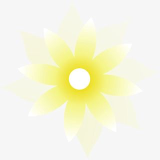 卡通橙黄色光效花朵免抠