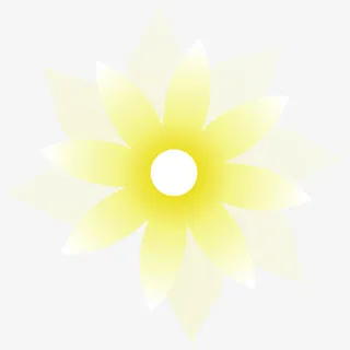 卡通橙黄色光效花朵免抠