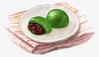 手绘清明时节小吃糯米团子青团免抠