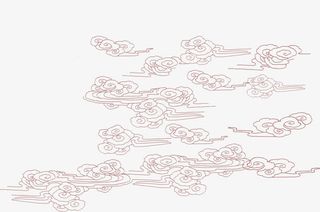 中秋节棕色线条祥云免抠