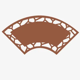 扇形棕色边框免抠