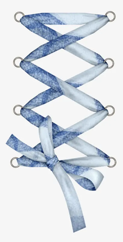 蓝白色丝巾免抠