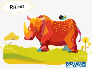 草地上的大犀牛免抠