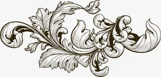 褐色简约植物花藤免抠