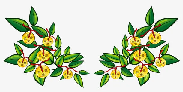 绿色摇钱树免抠