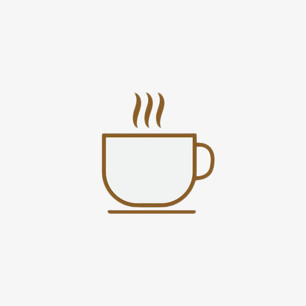 手绘简约冒热气的茶杯免抠