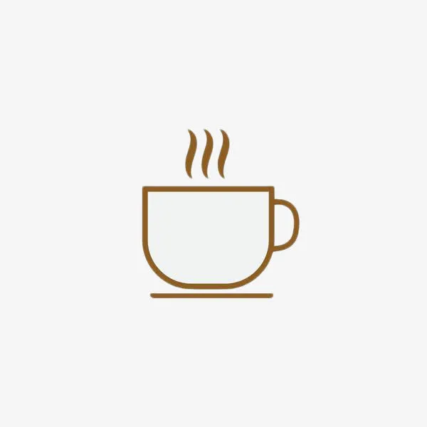 手绘简约冒热气的茶杯免抠
