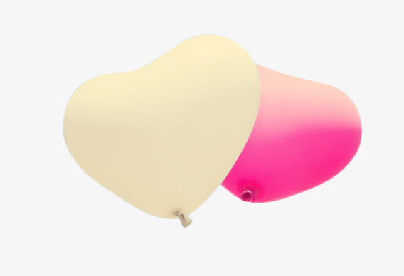 两颗红色心形的气球png素材免抠