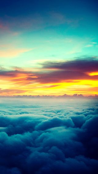 大气蓝色天空云朵H5背景图高清