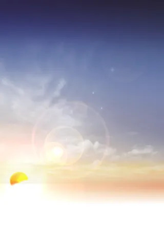 紫色蓝色渐变天空太阳光光效免抠