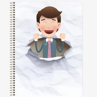 矢量手绘破纸而出免抠