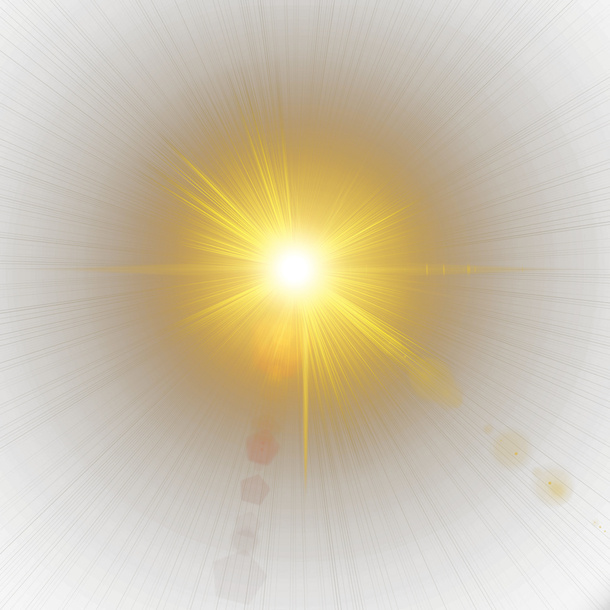 黄色炫光元素图案免抠