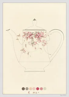 中国风花纹水壶名家画集免抠