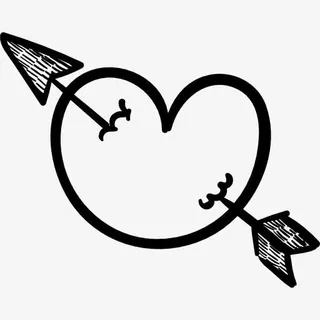 涂鸦的心箭图标免抠