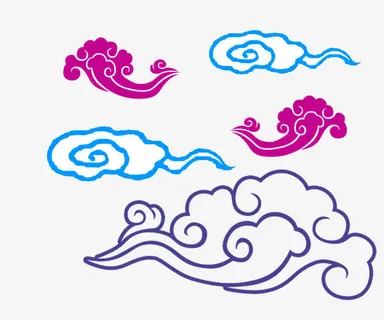 七彩中国风免抠