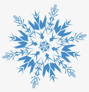 一片蓝色的雪花几何形状免抠