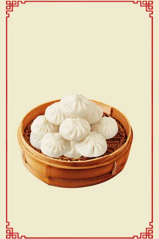 天津名吃狗不理包子海报背景模板高清