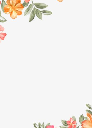水彩美丽花朵框架免抠