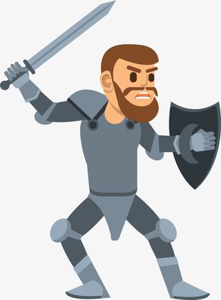 举着宝剑的古代战士免抠