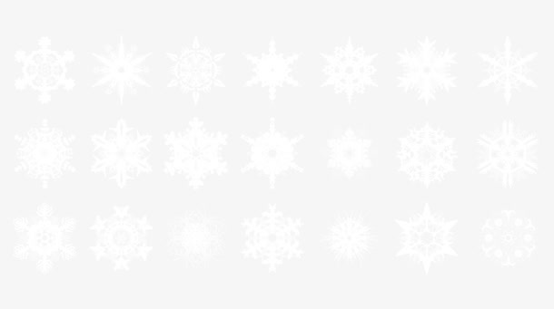 白色雪花花纹样式免抠