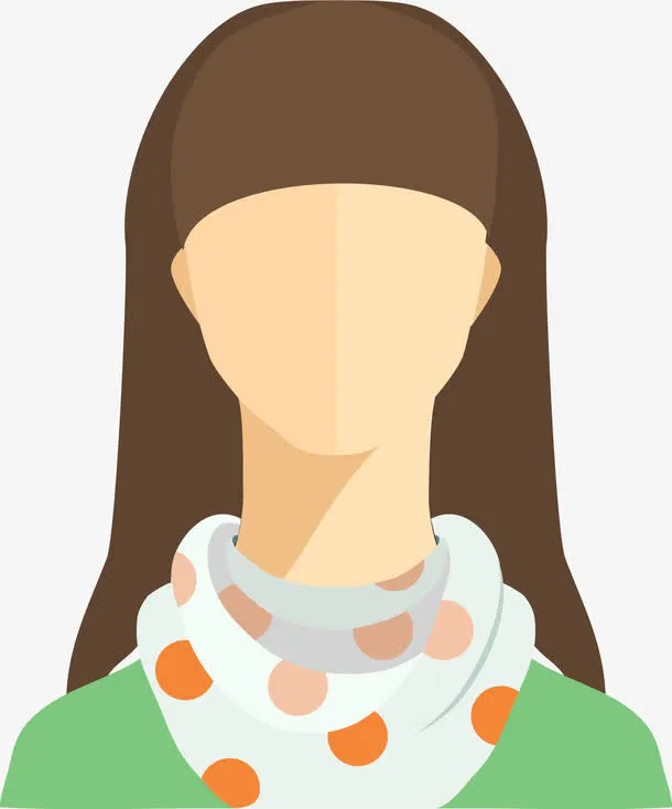 卡通美女矢量头像免抠