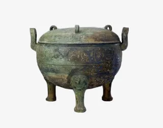 生锈的青铜鼎免抠