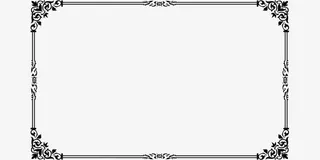 四角花纹方框免抠
