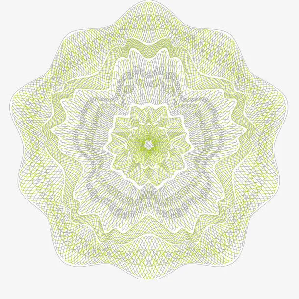 绿色防伪花纹免抠