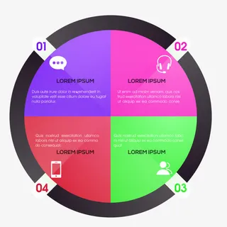圆饼形PPT素材图免抠