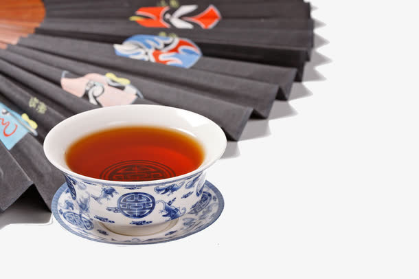 扇子和盖碗茶免抠