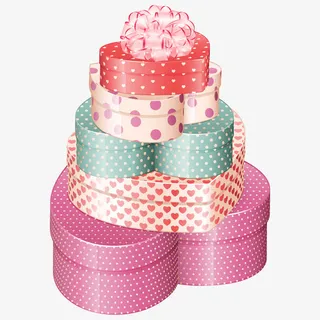 卡通堆积的礼盒免抠